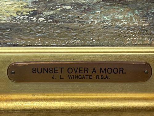 SCOTTISH SUNSET OVER A MOOR OIL PAINTING SIR JAMES LAWTON WINGATE - ADDITIONAL PHOTO 2