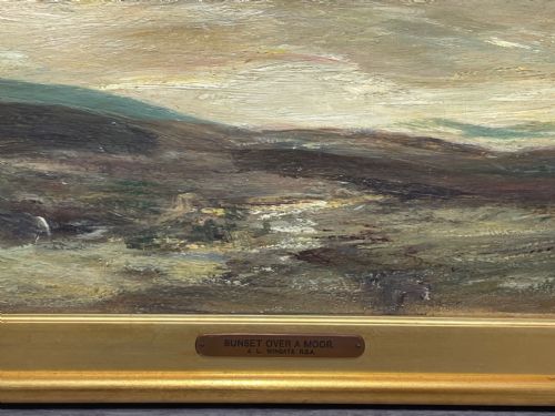 SCOTTISH SUNSET OVER A MOOR OIL PAINTING SIR JAMES LAWTON WINGATE - ADDITIONAL PHOTO 4