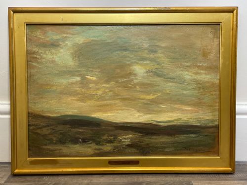 SCOTTISH SUNSET OVER A MOOR OIL PAINTING SIR JAMES LAWTON WINGATE - ADDITIONAL PHOTO 6