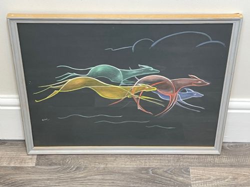 SCOTTISH PAINTING GREYHOUNDS RACING BY WENDY WOOD 18921981 - ADDITIONAL PHOTO 1