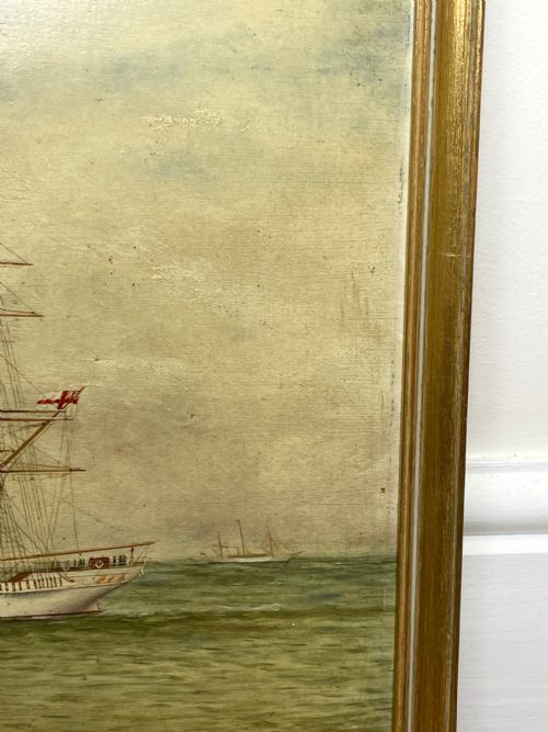 OIL PAINTING STEAM YACHT VALHALLA IN THE KAISERS TRANSATLANTIC RACE - ADDITIONAL PHOTO 2