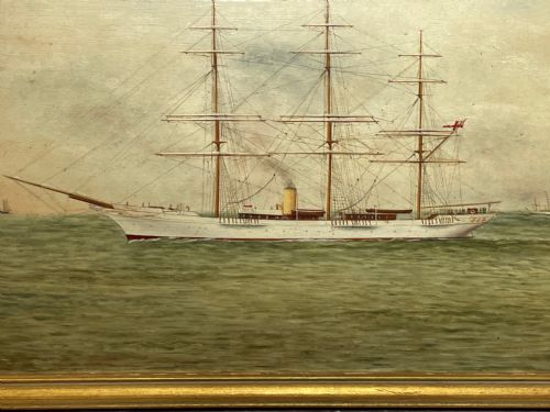OIL PAINTING STEAM YACHT VALHALLA IN THE KAISERS TRANSATLANTIC RACE - ADDITIONAL PHOTO 7