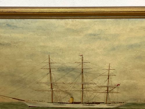 OIL PAINTING STEAM YACHT VALHALLA IN THE KAISERS TRANSATLANTIC RACE - ADDITIONAL PHOTO 8