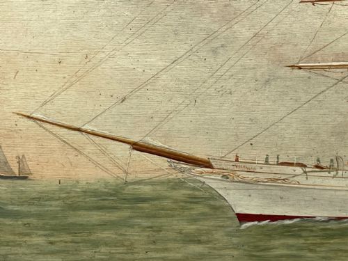 OIL PAINTING STEAM YACHT VALHALLA IN THE KAISERS TRANSATLANTIC RACE - ADDITIONAL PHOTO 15