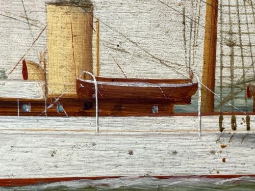 OIL PAINTING STEAM YACHT VALHALLA IN THE KAISERS TRANSATLANTIC RACE - ADDITIONAL PHOTO 19
