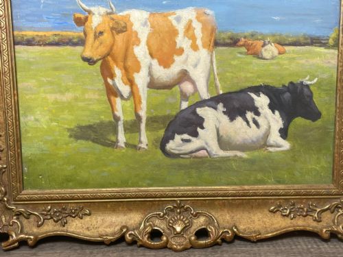 OIL PAINTING CATTLE BY COAST BY RALPH TODD RA 18911966 - ADDITIONAL PHOTO 2