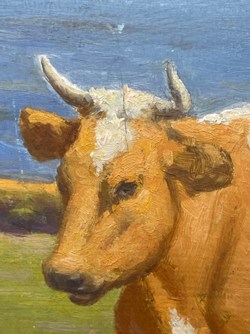 OIL PAINTING CATTLE BY COAST BY RALPH TODD RA 18911966 - ADDITIONAL PHOTO 13