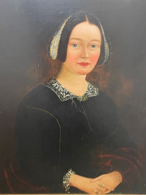 EARLY VICTORIAN OIL PAINTING PORTRAIT OF A LADY - ADDITIONAL PHOTO 4