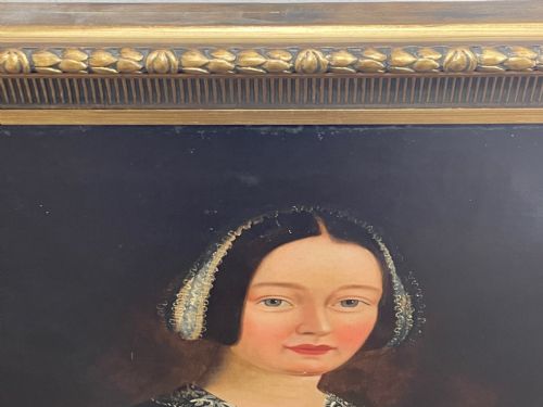 EARLY VICTORIAN OIL PAINTING PORTRAIT OF A LADY - ADDITIONAL PHOTO 8