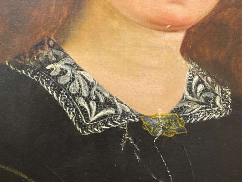 EARLY VICTORIAN OIL PAINTING PORTRAIT OF A LADY - ADDITIONAL PHOTO 12