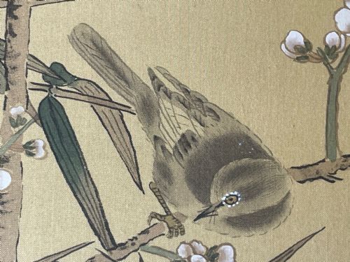 CHINESE PAINTING 2 WILD BIRDS PLUM BLOSSOM EYES STAMPED SIGNED - ADDITIONAL PHOTO 12