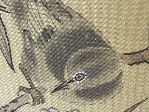 CHINESE PAINTING 2 WILD BIRDS PLUM BLOSSOM EYES STAMPED SIGNED - ADDITIONAL PHOTO 14