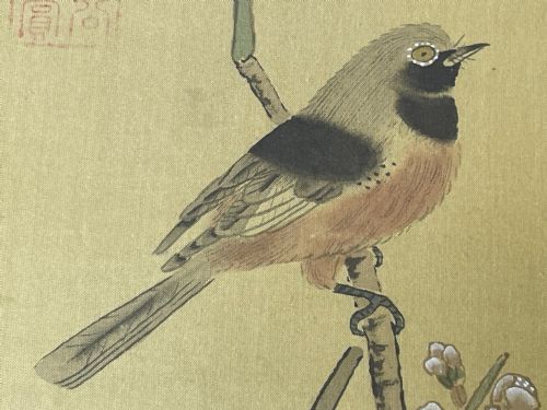 CHINESE PAINTING 2 WILD BIRDS PLUM BLOSSOM EYES STAMPED SIGNED - ADDITIONAL PHOTO 17