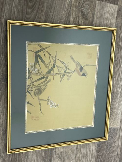 CHINESE PAINTING 2 WILD BIRDS PLUM BLOSSOM EYES STAMPED SIGNED - ADDITIONAL PHOTO 29