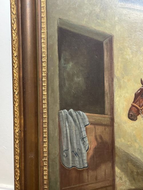 OIL PAINTING RACE HORSE 'SPION KOP' WINNER BY FREDERICK ALBERT CLARKE - ADDITIONAL PHOTO 7