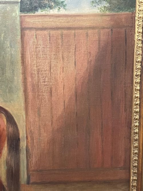 OIL PAINTING RACE HORSE 'SPION KOP' WINNER BY FREDERICK ALBERT CLARKE - ADDITIONAL PHOTO 24