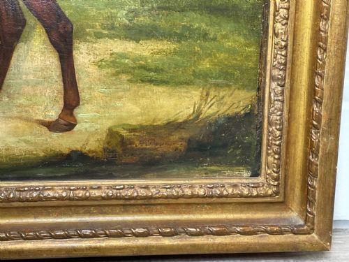 19TH CENTURY OIL PAINTING BAY HUNTER HORSE PARTISAN BY JAMES BARENGER - ADDITIONAL PHOTO 9