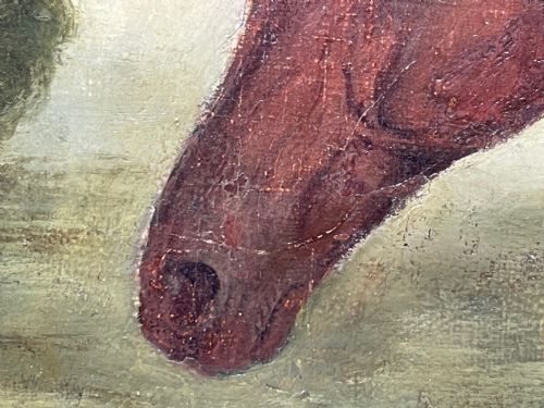19TH CENTURY OIL PAINTING BAY HUNTER HORSE PARTISAN BY JAMES BARENGER - ADDITIONAL PHOTO 21