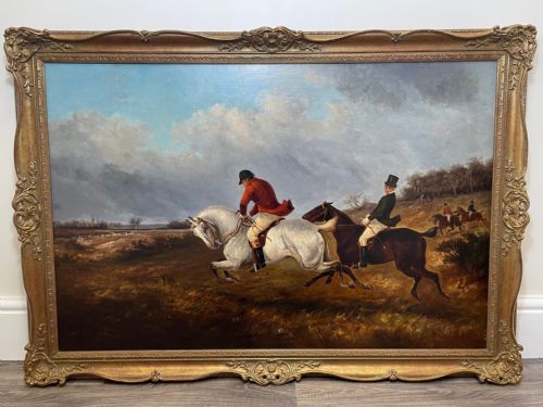 LARGE 19TH CENTURY HUNTING CHARGING OIL PAINTING BY THOMAS SMYTHE - ADDITIONAL PHOTO 2