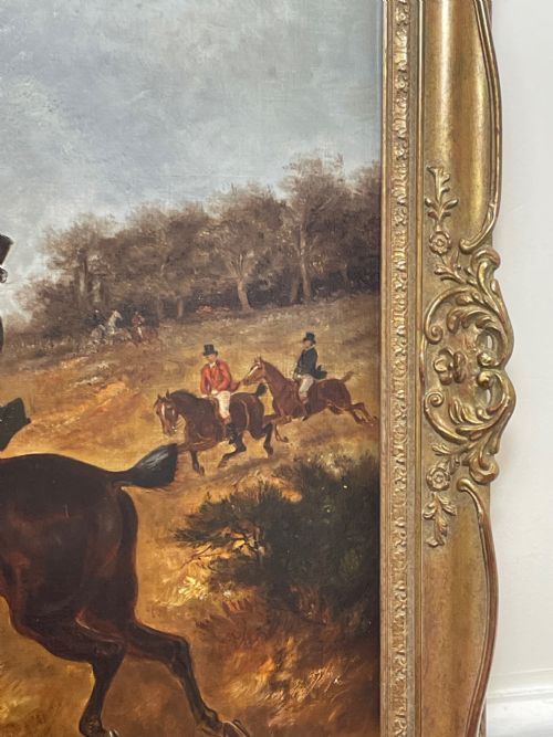 LARGE 19TH CENTURY HUNTING CHARGING OIL PAINTING BY THOMAS SMYTHE - ADDITIONAL PHOTO 5