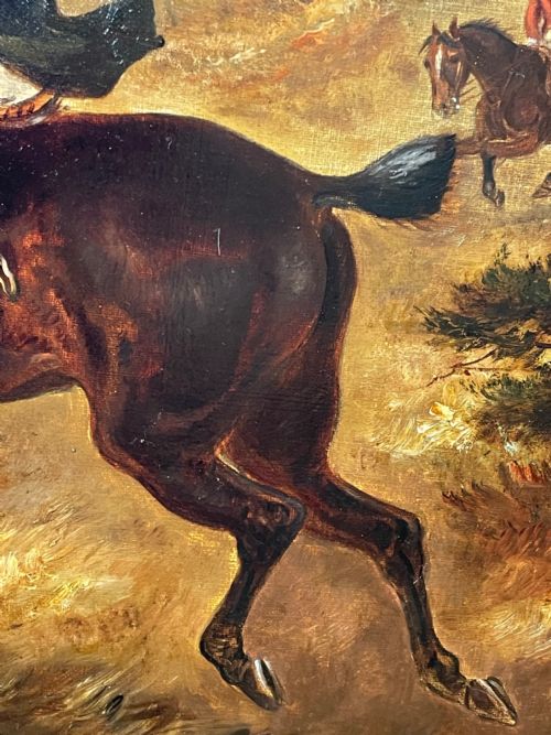 LARGE 19TH CENTURY HUNTING CHARGING OIL PAINTING BY THOMAS SMYTHE - ADDITIONAL PHOTO 24