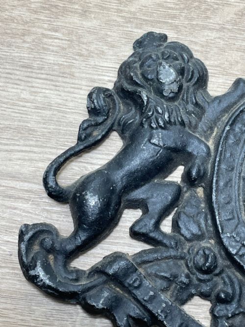 VICTORIAN LEAD BRITISH ROYAL COAT ARMS LION UNICORN WALL PLAQUE - ADDITIONAL PHOTO 6