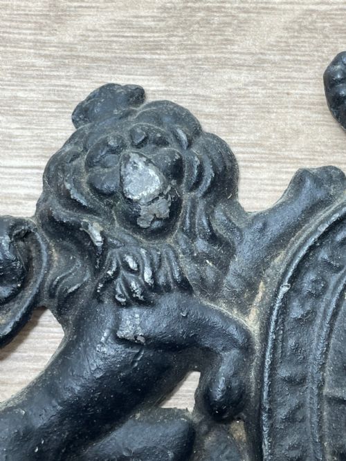 VICTORIAN LEAD BRITISH ROYAL COAT ARMS LION UNICORN WALL PLAQUE - ADDITIONAL PHOTO 14
