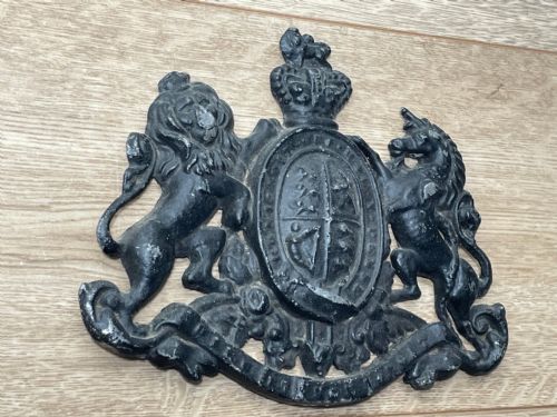 VICTORIAN LEAD BRITISH ROYAL COAT ARMS LION UNICORN WALL PLAQUE - ADDITIONAL PHOTO 25