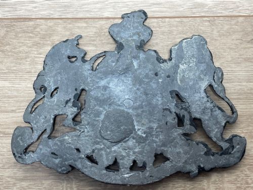 VICTORIAN LEAD BRITISH ROYAL COAT ARMS LION UNICORN WALL PLAQUE - ADDITIONAL PHOTO 26