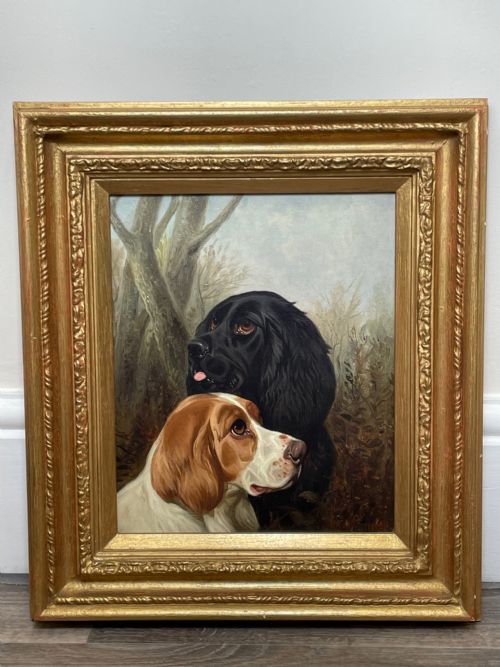 BRITISH HUNTING 2 GUN SETTER DOGS OIL PAINTING BY COLIN GRAEME ROE - ADDITIONAL PHOTO 1