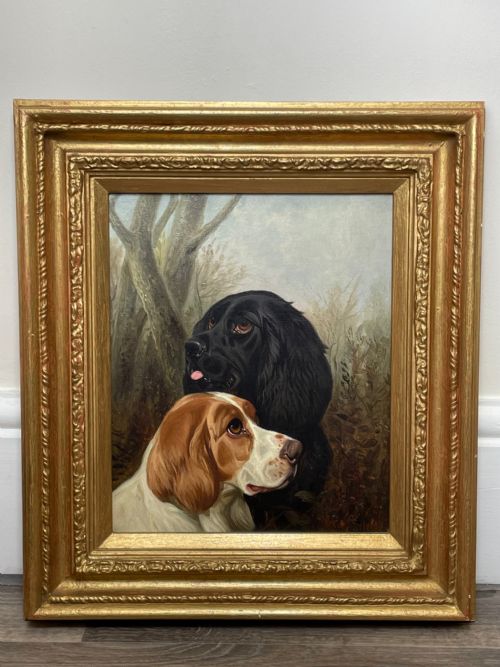 BRITISH HUNTING 2 GUN SETTER DOGS OIL PAINTING BY COLIN GRAEME ROE - ADDITIONAL PHOTO 4