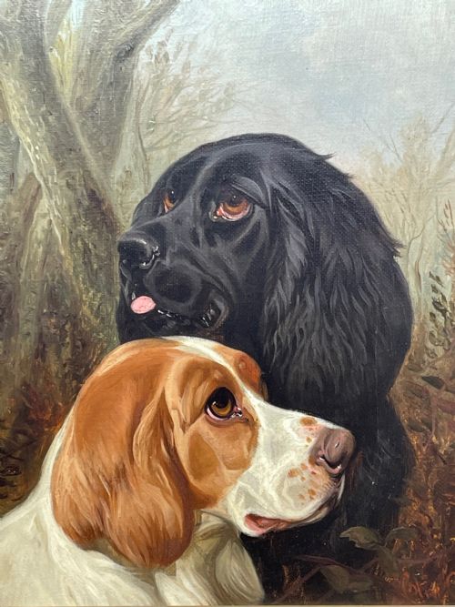 BRITISH HUNTING 2 GUN SETTER DOGS OIL PAINTING BY COLIN GRAEME ROE - ADDITIONAL PHOTO 5