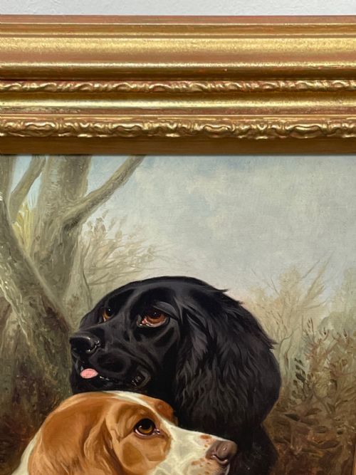 BRITISH HUNTING 2 GUN SETTER DOGS OIL PAINTING BY COLIN GRAEME ROE - ADDITIONAL PHOTO 9