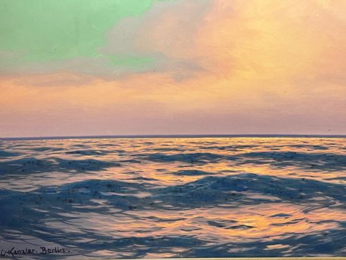 GERMAN NATURALISM SEASCAPE OIL PAINTING BY CARL KENZLER 18721947 - ADDITIONAL PHOTO 1