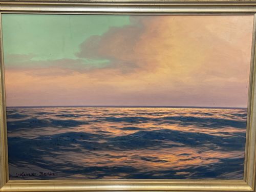 GERMAN NATURALISM SEASCAPE OIL PAINTING BY CARL KENZLER 18721947 - ADDITIONAL PHOTO 5