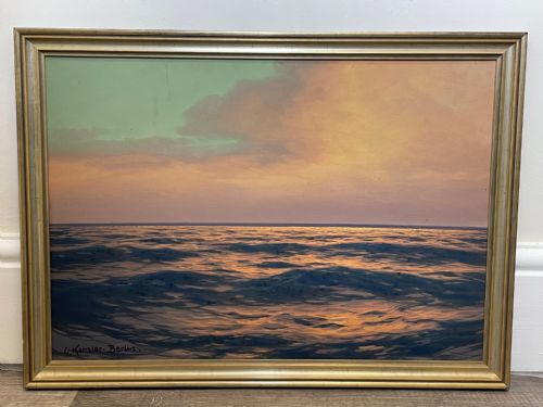 GERMAN NATURALISM SEASCAPE OIL PAINTING BY CARL KENZLER 18721947 - ADDITIONAL PHOTO 6