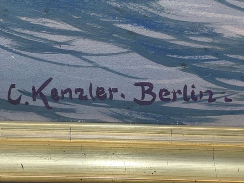 GERMAN NATURALISM SEASCAPE OIL PAINTING BY CARL KENZLER 18721947 - ADDITIONAL PHOTO 10