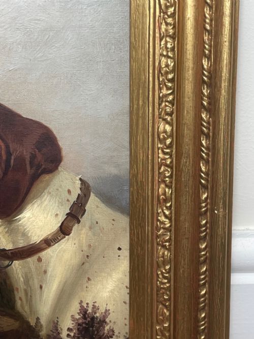 VICTORIAN HUNTING POINTER DOG OIL PAINTING BY COLIN GRAEME ROE - ADDITIONAL PHOTO 2