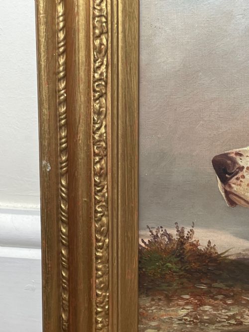 VICTORIAN HUNTING POINTER DOG OIL PAINTING BY COLIN GRAEME ROE - ADDITIONAL PHOTO 8
