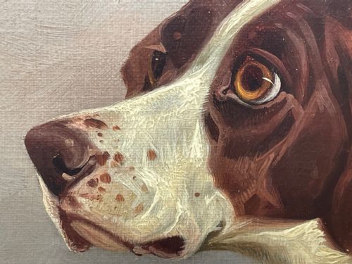 VICTORIAN HUNTING POINTER DOG OIL PAINTING BY COLIN GRAEME ROE - ADDITIONAL PHOTO 20