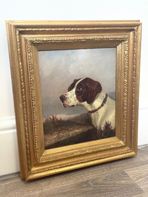 VICTORIAN HUNTING POINTER DOG OIL PAINTING BY COLIN GRAEME ROE - ADDITIONAL PHOTO 29