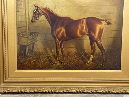 OIL PAINTING DREADNOUGHT BAY HUNTER HORSE BY HERBERT H ST JOHN JONES - ADDITIONAL PHOTO 10
