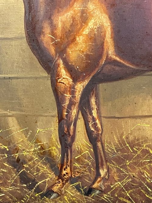 OIL PAINTING DREADNOUGHT BAY HUNTER HORSE BY HERBERT H ST JOHN JONES - ADDITIONAL PHOTO 23