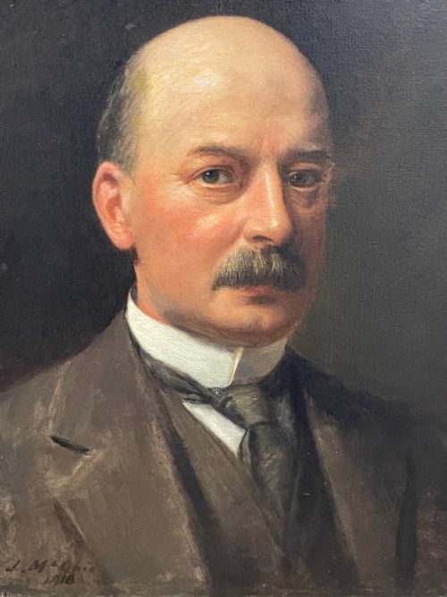 OIL PAINTING PORTRAIT OF GLASGOW IRON STEEL MERCHANT BY JOHN MCGHIE - ADDITIONAL PHOTO 1