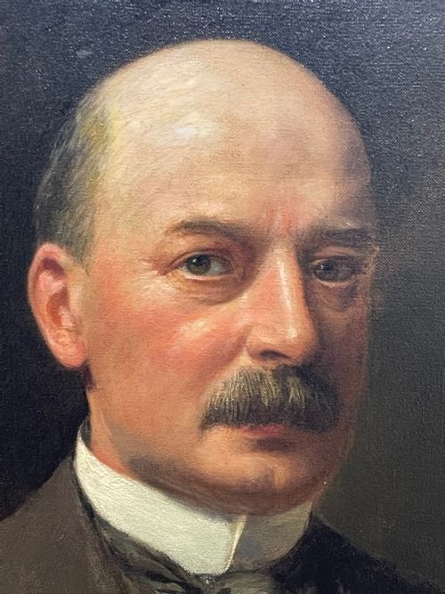 OIL PAINTING PORTRAIT OF GLASGOW IRON STEEL MERCHANT BY JOHN MCGHIE - ADDITIONAL PHOTO 2