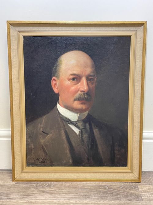 OIL PAINTING PORTRAIT OF GLASGOW IRON STEEL MERCHANT BY JOHN MCGHIE - ADDITIONAL PHOTO 3