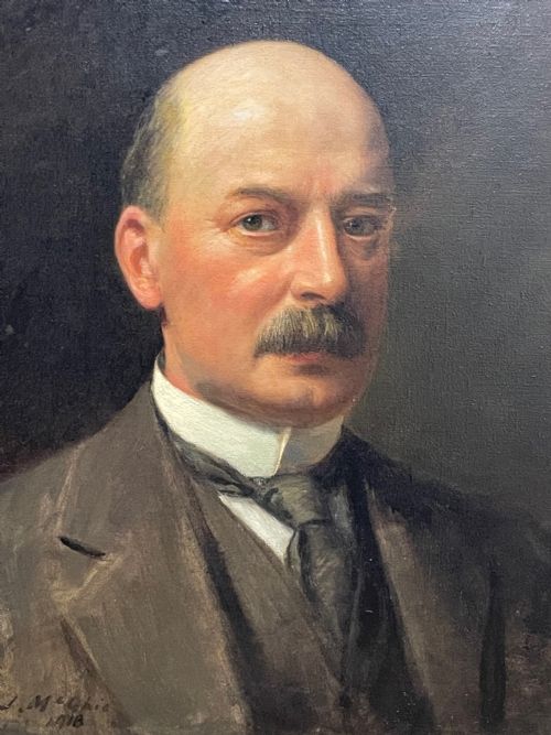 OIL PAINTING PORTRAIT OF GLASGOW IRON STEEL MERCHANT BY JOHN MCGHIE - ADDITIONAL PHOTO 4
