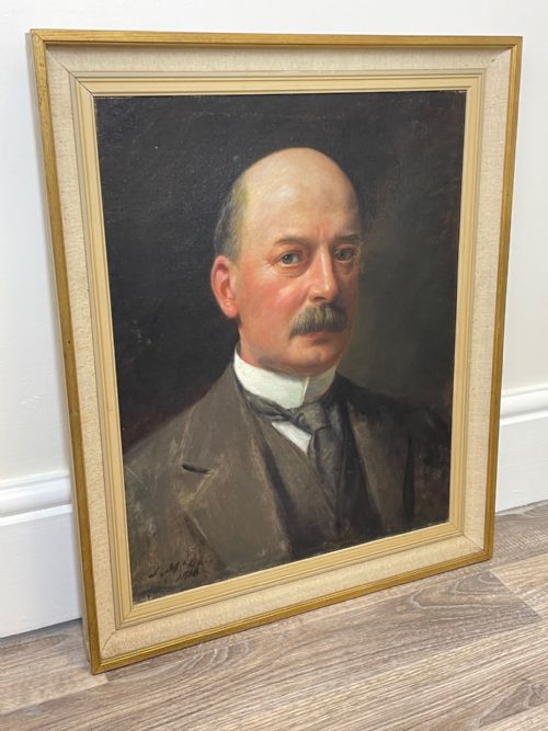 OIL PAINTING PORTRAIT OF GLASGOW IRON STEEL MERCHANT BY JOHN MCGHIE - ADDITIONAL PHOTO 23