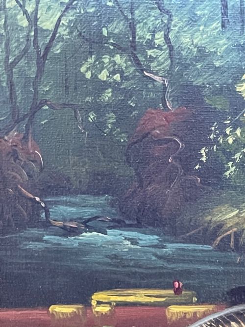SCOTTISH OIL PAINTING BURN TROUT FISH CAUGHT BY JAMES RUSSELL - ADDITIONAL PHOTO 12