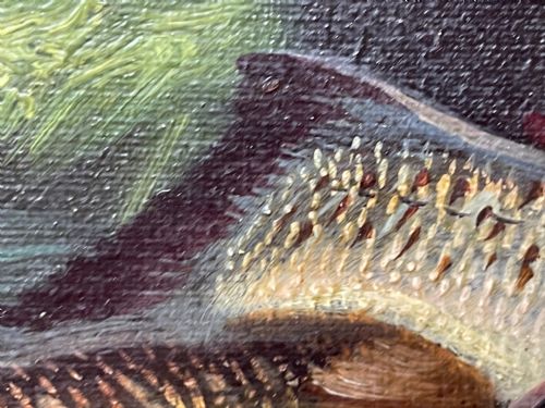 SCOTTISH OIL PAINTING BURN TROUT FISH CAUGHT BY JAMES RUSSELL - ADDITIONAL PHOTO 27